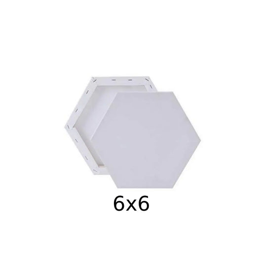 Premium White Hexagon Canvas — 6×6 inches