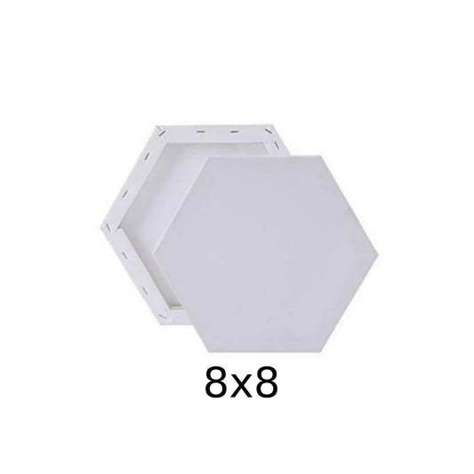 Premium White Hexagon Canvas — 8×8 inches