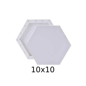 Premium White Hexagon Canvas — 10×10 inches