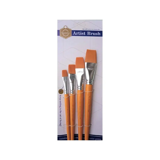 Keep Smiling Artist Flat Brush Set of 4