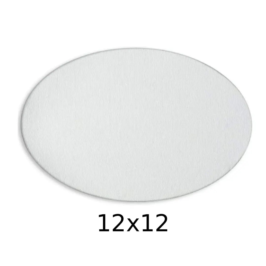 Premium White Oval Canvas — 12×12 inches