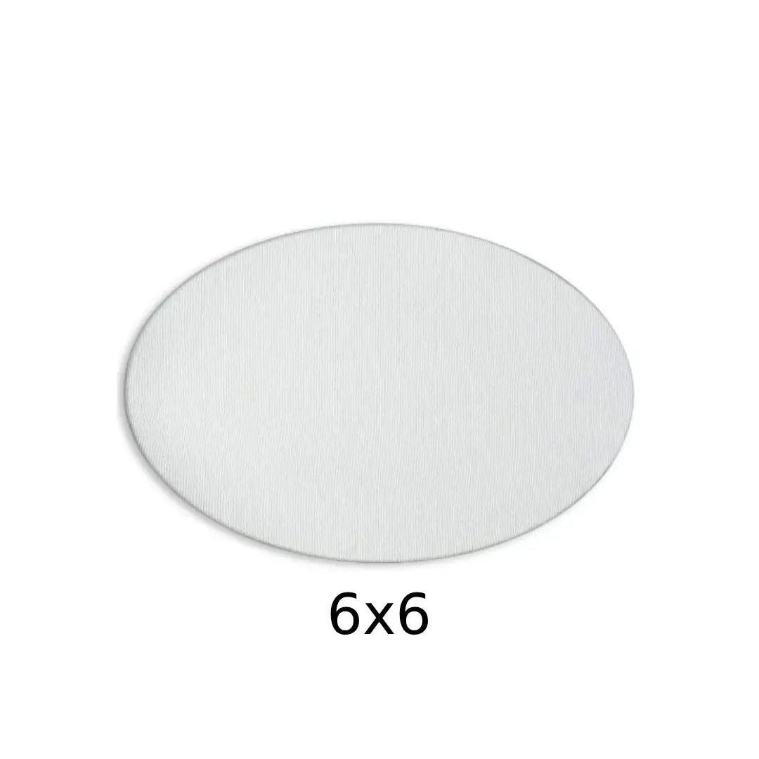 Premium White Oval Canvas — 6×6 inches