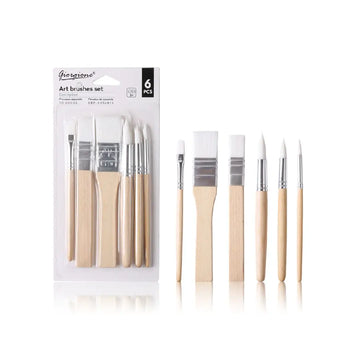 Giorgione Art Brushes Set — 6 Pcs (White Nylon)