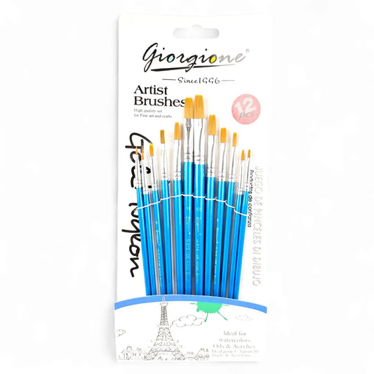 Giorgione Artist Flat Brushes — 12 Pcs