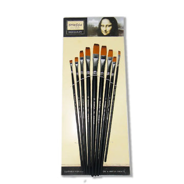 Keep Smiling Flat Artist Brush Set of 9