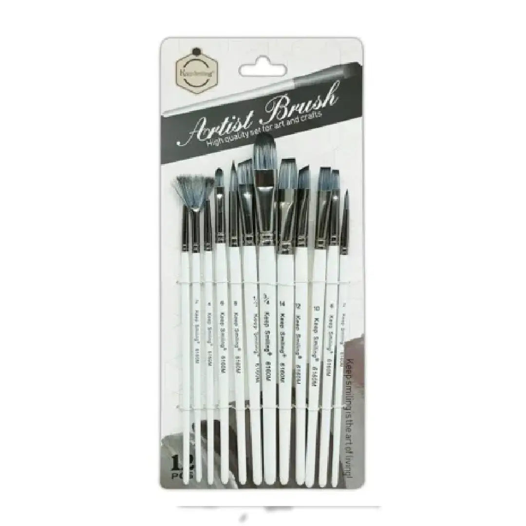 Keep Smiling Artist Brush Set — 12 Pcs