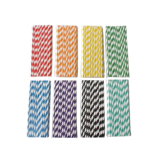 Multi-Colours Striped Paper Straws Pack