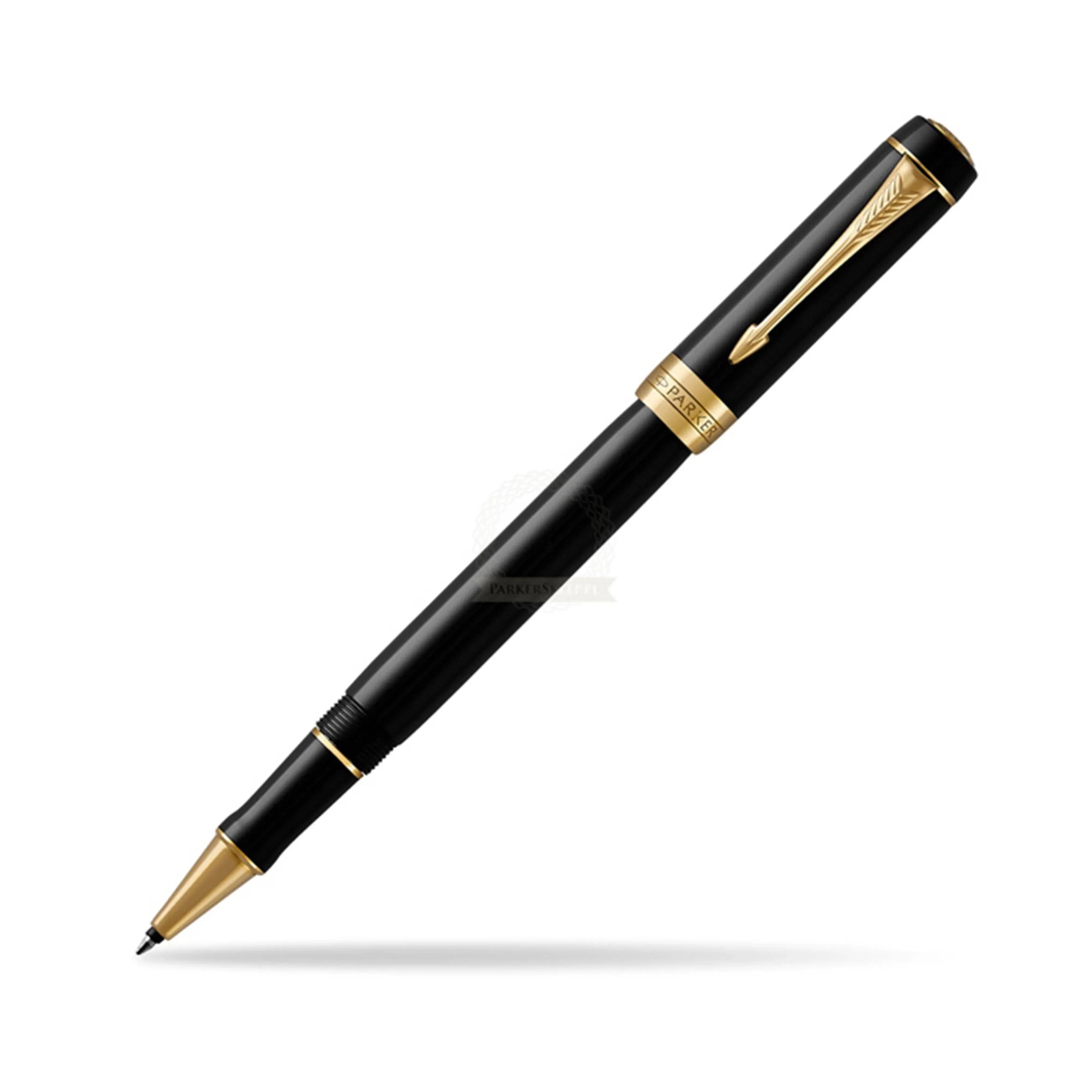 PARKER 1931382 Duofold Classic Black GT Fountain Pen, Medium Point, 18K Gold Nib, Gift Boxed