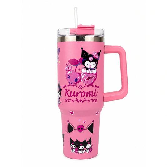 Kuromi 40oz Stainless Steel Insulated Tumbler with Handle & Straw