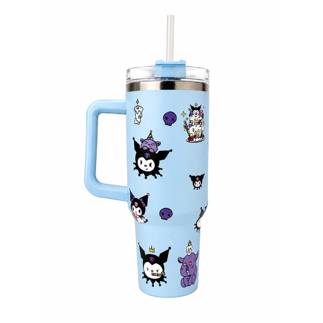 Kuromi 40oz Stainless Steel Insulated Tumbler with Handle & Straw