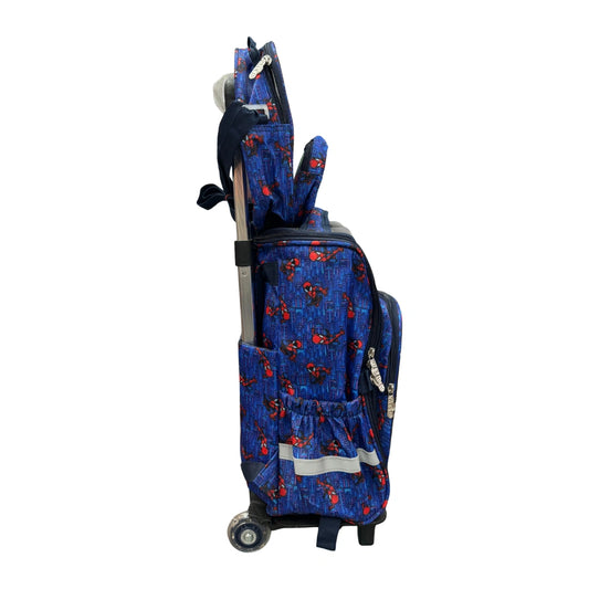 Spider-Man 3-in-1 Kids Trolley School Bag Set – Backpack, Lunch Bag & Pouch