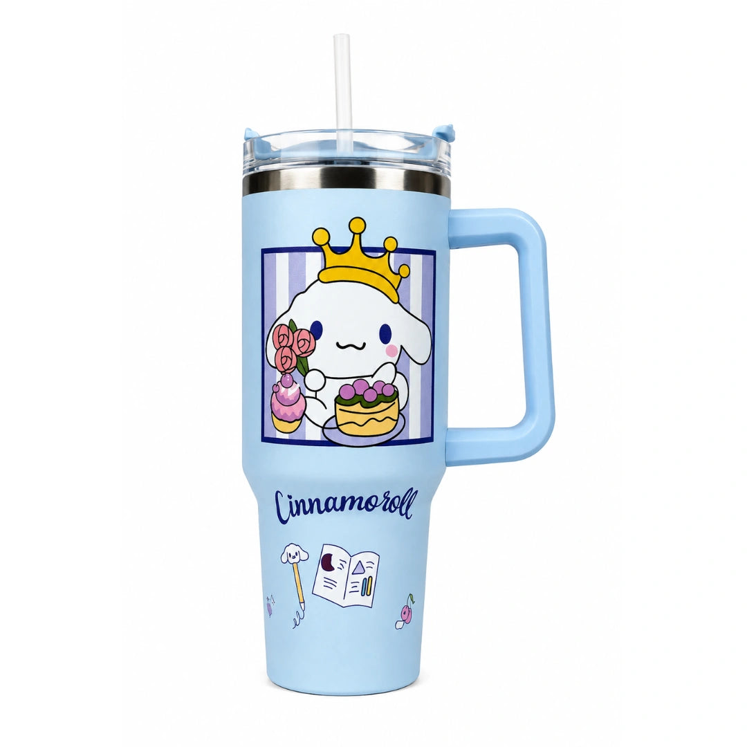 Cinnamoroll 40oz Stainless Steel Insulated Tumbler with Handle & Straw – Blue