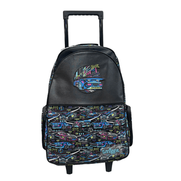 Smiggle Kids Trolley School Bag – Racing Cars Design