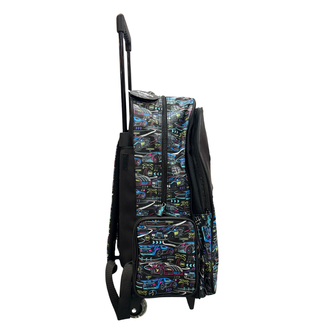 Smiggle Kids Trolley School Bag – Racing Cars Design