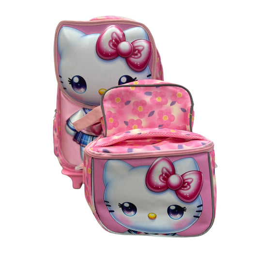 Hello Kitty 3-in-1 Kids School Bag Set – Backpack, Lunch Bag & Pouch