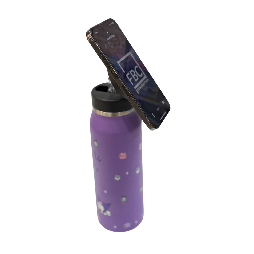 MagSafe Phone Holder Water Bottle with Straw – Insulated Stainless Steel Tumbler with Magnetic Phone Mount Lid
