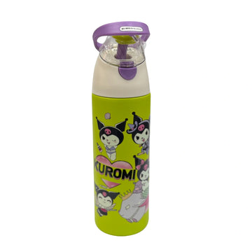 Kuromi Kids Water Bottle with Straw & Carrying Loop – Leakproof School Drink Bottle