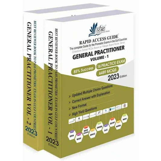 Rapid Access Guide – General Practitioner Prometric Exam MCQs, Vol 1 & 2 (2023 Edition)