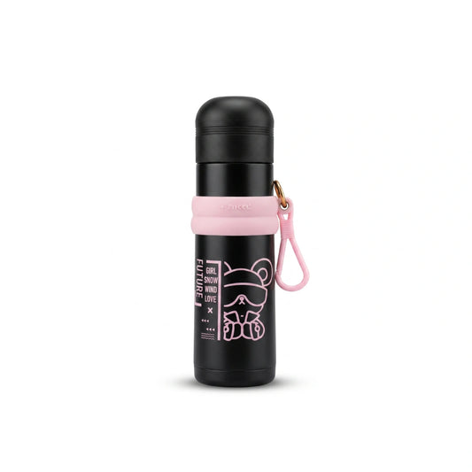 Bottle  Insulated Vacuum Flask with Silicone Grip Band & Carabiner Clip