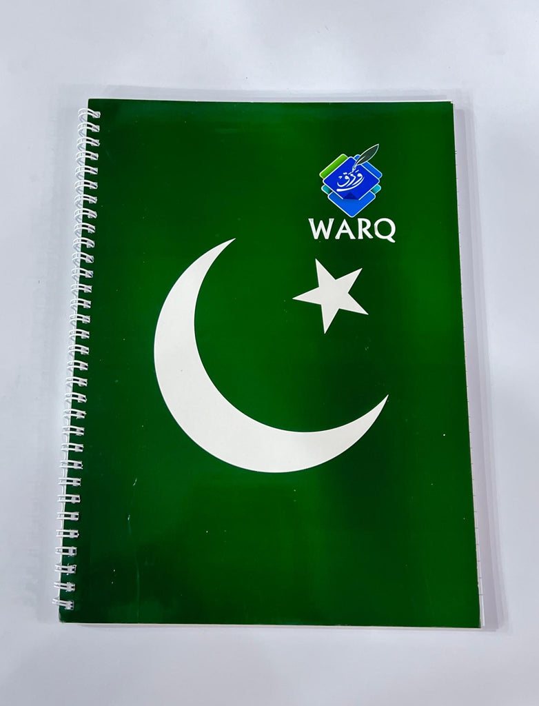 WARQ SPIRAL NOTEBOOK A4 SIZE IMPORTED PAPER (PAKISTAN FLAG) Fareed