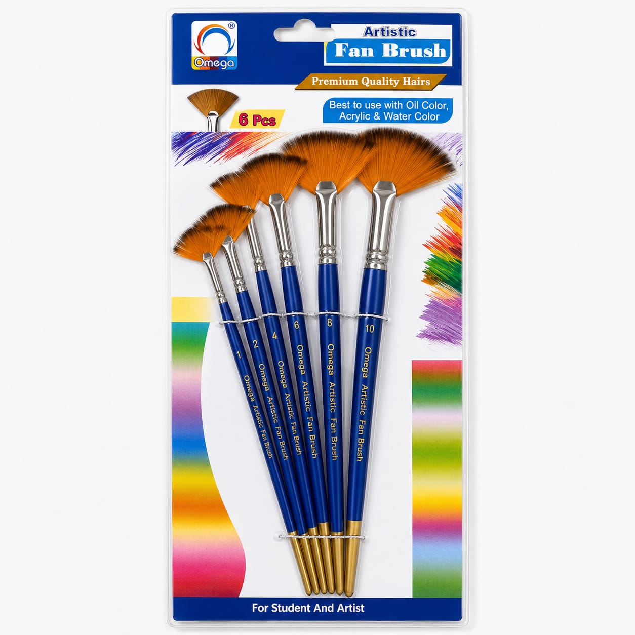 Omega Artistic Fan Brush Set of 5