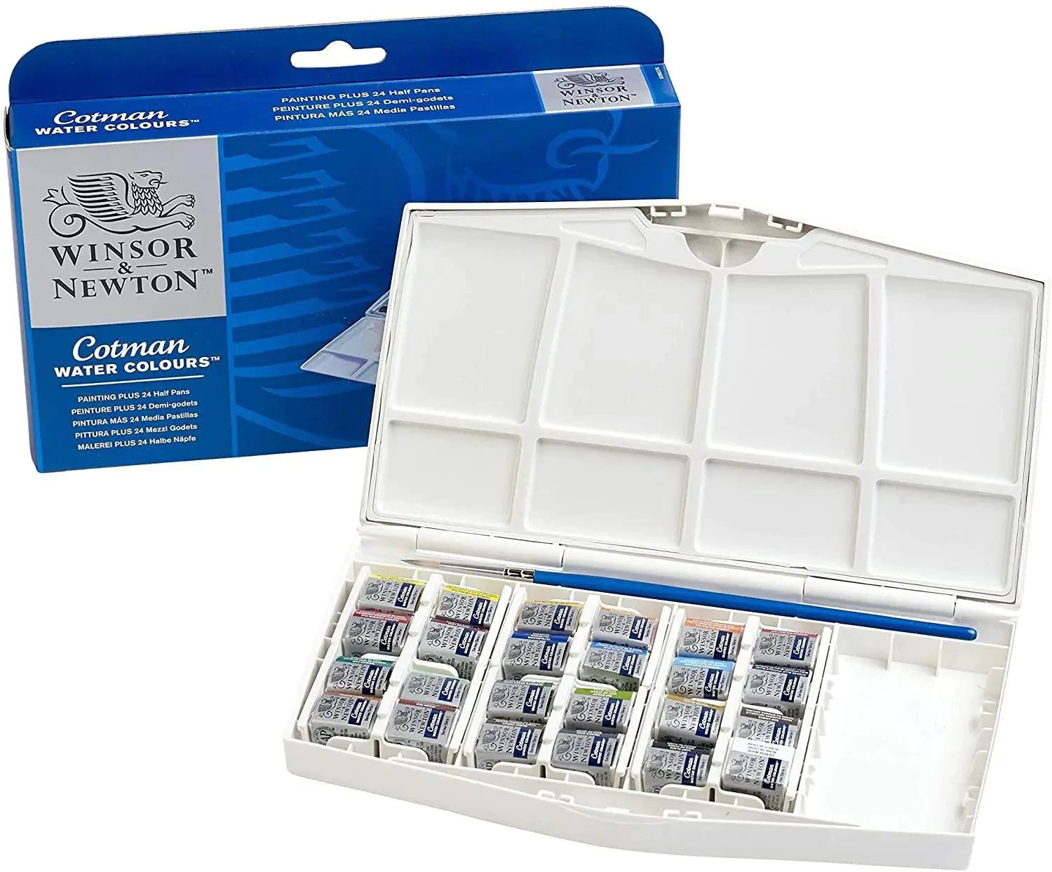 Winsor Newton Cotman Watercolor  24 colours Set Of 26 Piecesc(Include Original Brush and Pallet)