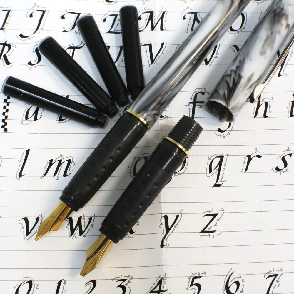 MONT MARTE Calligraphy 2 Nib Pen Set Signature 8pc