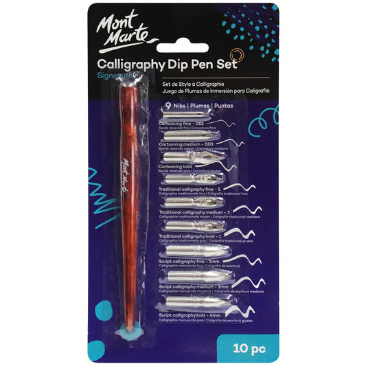 MONT MARTE CALLIGRAPHY DIP PEN SET SIGNATURE PACK OF 10 PCS