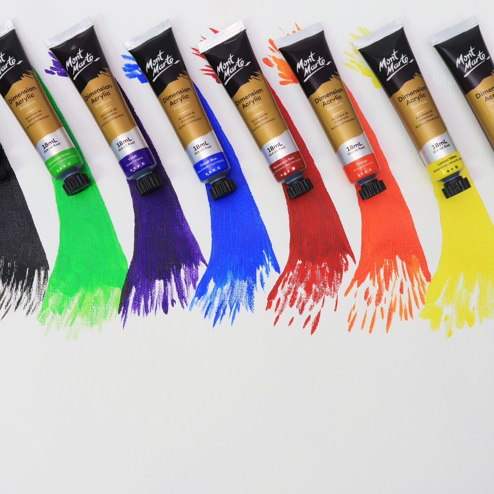 MONT MARTE Dimension Acrylic Paint Intro Set Premium 8pc x 18ml (0.6 US fl.oz)
