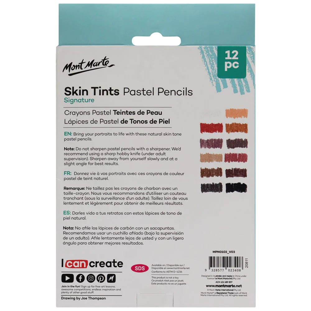 MONT MARTE Skin Tints Pastel Pencils Signature 12pc
