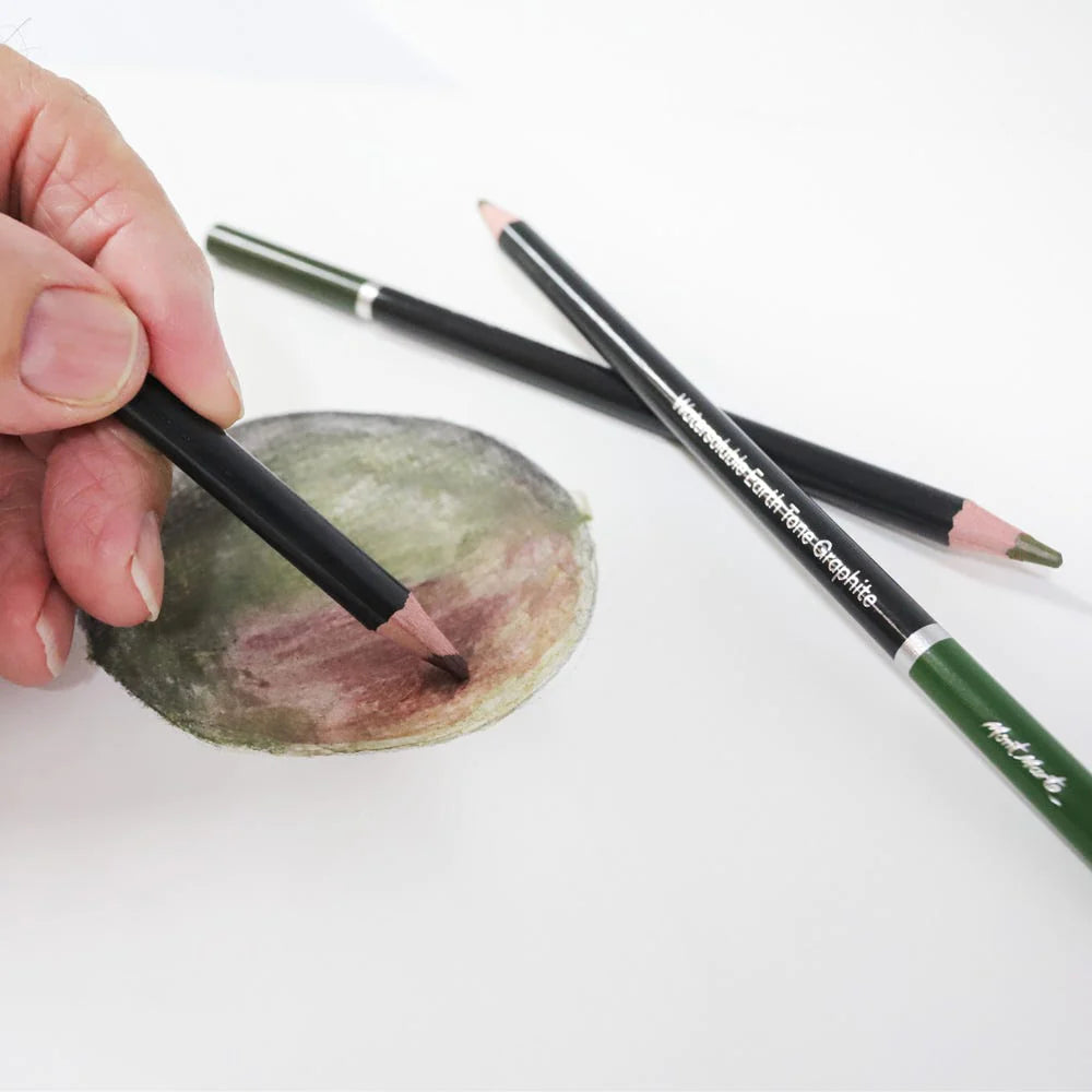 MONT MARTE Watersoluble Earth Tones Coloured Graphite Pencils Signature 12pc