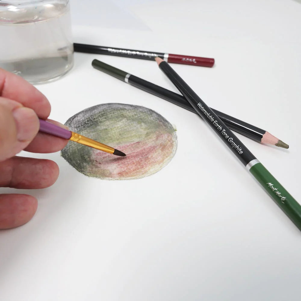MONT MARTE Watersoluble Earth Tones Coloured Graphite Pencils Signature 12pc