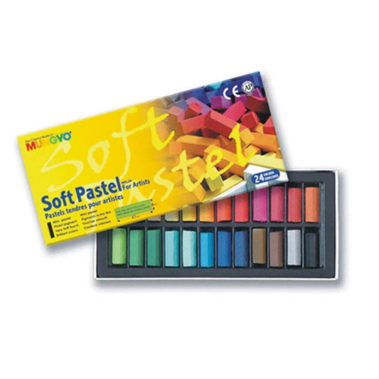 MUNGYO SOFT PASTEL FOR ARTISTS 24 COLOURS HALF