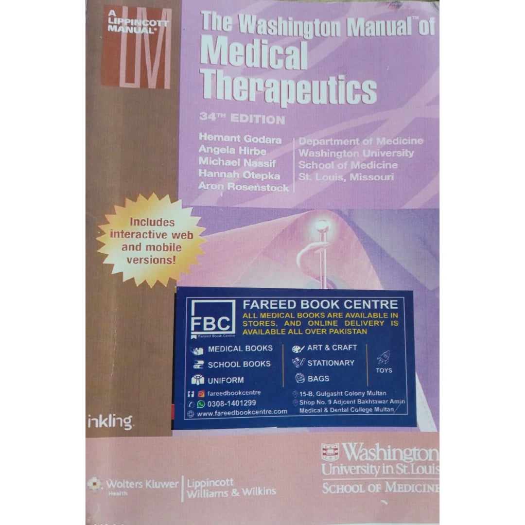 The Washington Manual of Medical Therapeutics [ペーパーバック] Ancha， Siri Auberle， Christine Cash， Devin Harsh， Mohit Hickman， John; Kounga， Carole Amazon.com: The Washington Manual of Medical Therapeutics