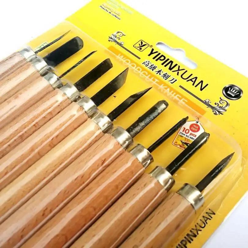 Yipinxuan Wood Cutting Knife Tools 10Pcs/Pack | WOOD CARVING KNIFE SET