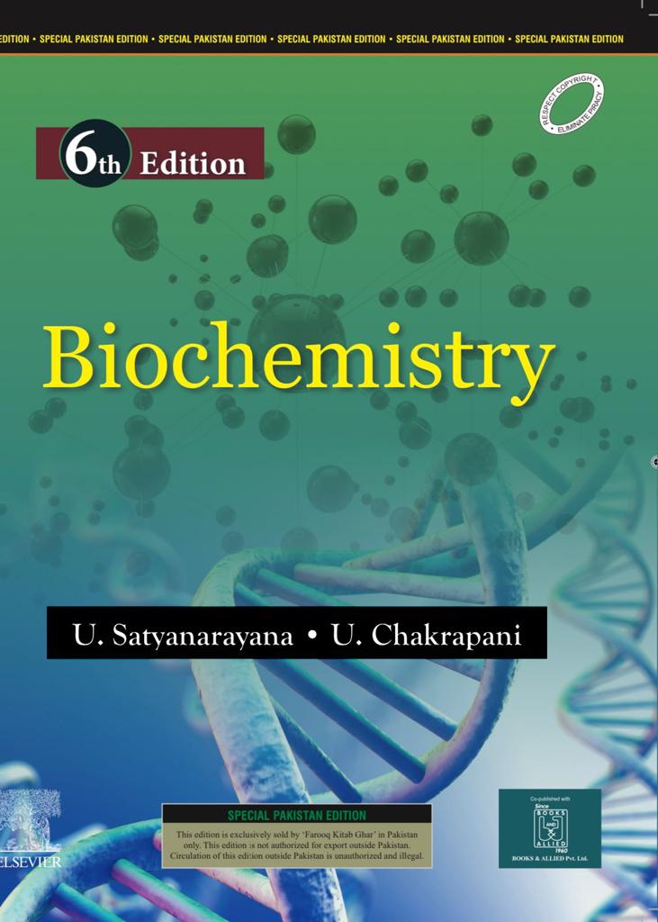 BIOCHEMISTRY BY U Satyanarayana – Fareed Book Centre